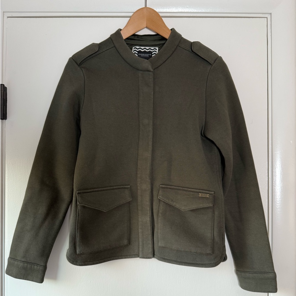 Scotch & Soda Maison Scotch Women’s Knit Utility Blazer Jacket Army Green Small